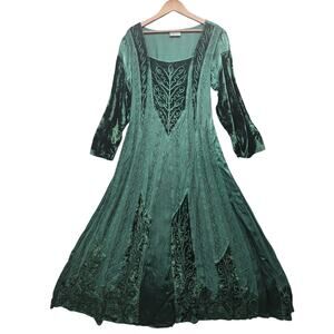 Holy Clothing Dress Womens XL 1X Emerald Green Renaissance Medieval Cottagecore
